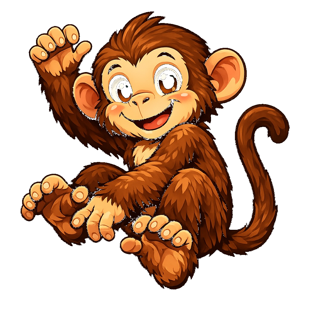 Mono saltando por el árbol